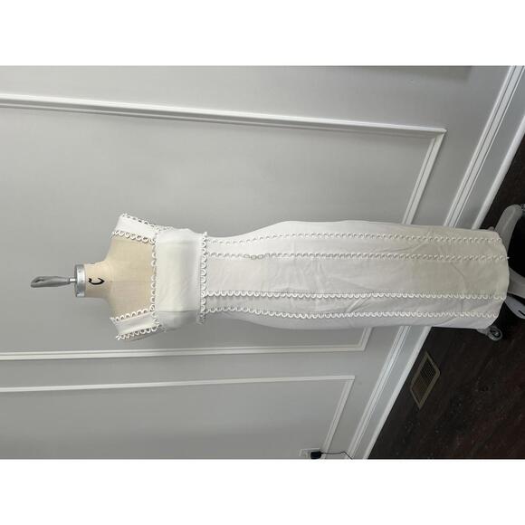 Anthropologie x BHLDN - White Sleeveless Midi Dress with Scalloped Edges, Size S - Picture 4 of 12